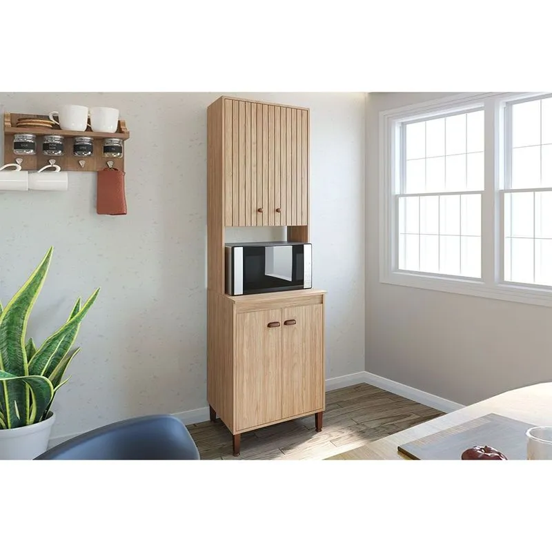 Paneleiro de Cozinha Torino c/ 4 Portas 63cm Mel - Movelbento