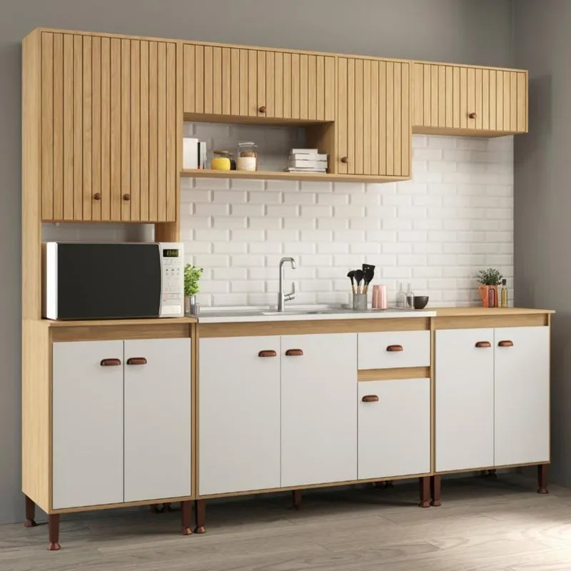 Cozinha Modulada Ripada 5 Peças sem Pia Torino Movelbento
