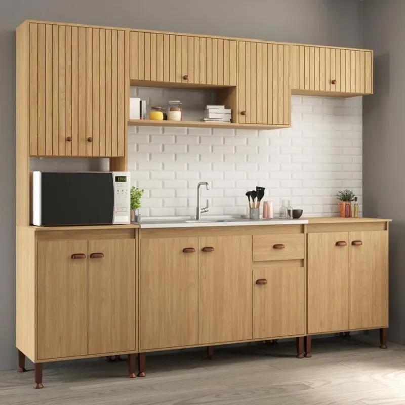 Cozinha Modulada Ripada 5 Peças sem Pia Torino Movelbento