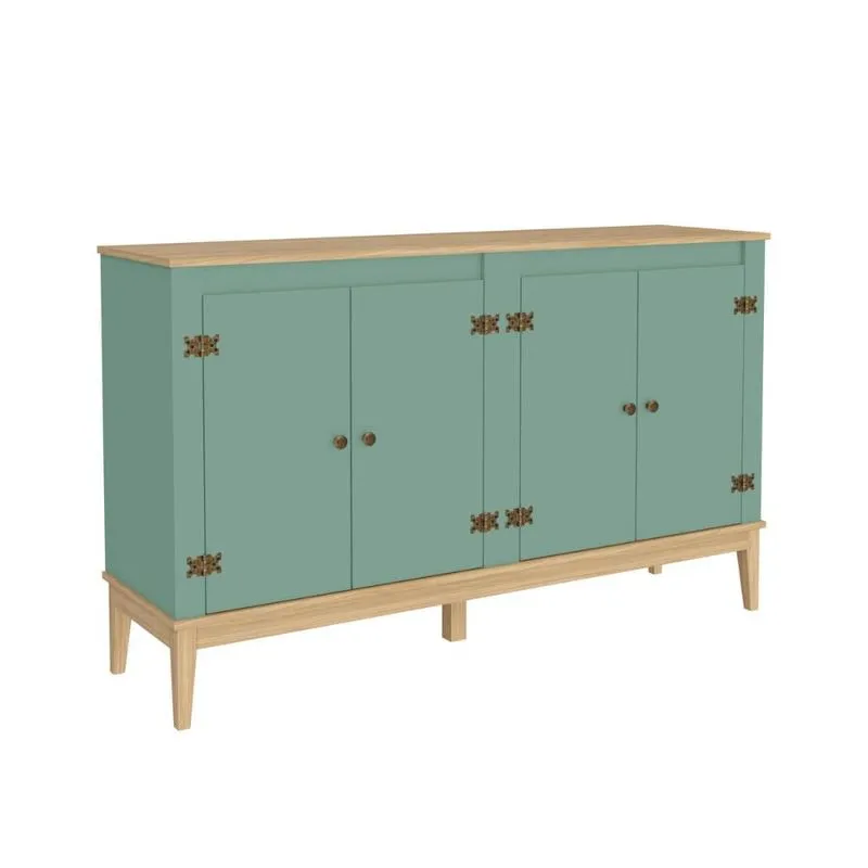 Buffet Aparador Colonial com 4 Portas 149x41x90cm MDP Mel Oliva MB1014 Movelbento