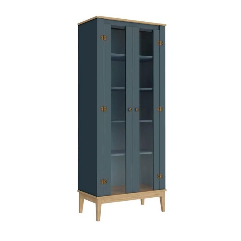 Cristaleira Colonial com 2 Portas de Vidro MB 1019 Mel Petroleo