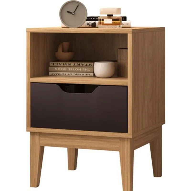 Mesa de Cabeceira 1 Gaveta Movelbento Mel Avelã