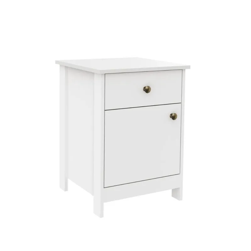 Mesa de Cabeceira Colonial com 1 Gaveta MB2014 Branco