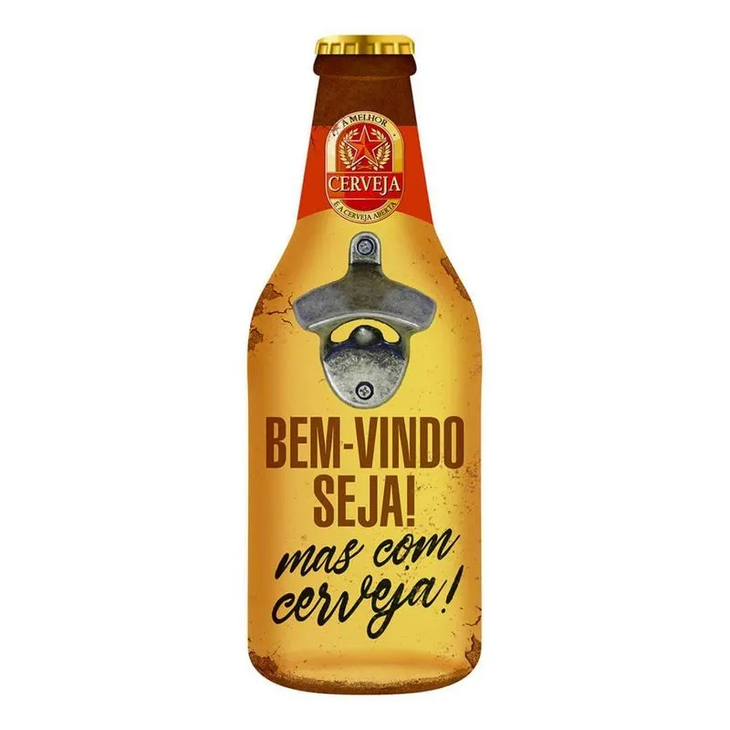 Placa Temática Com Abridor De Garrafas Para Cerveja - Wp