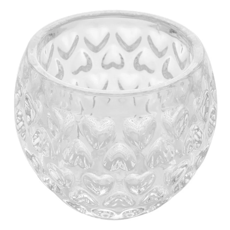 Porta Vela De Cristal Coração Decorativo 9x11cm - Wp Connect