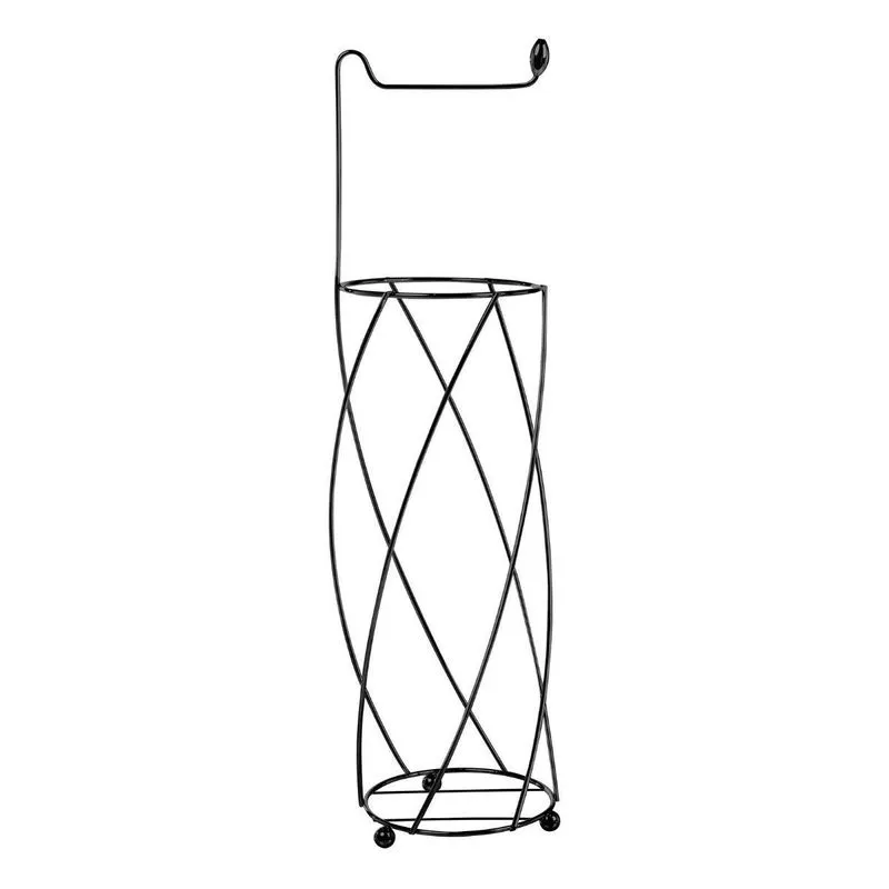 Suporte De Papel Higiênico Em Aço Preto Formato Espiral - Wp