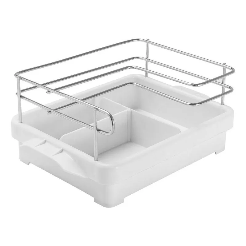 Suporte Para Porta Temperos Em Aço Cromado De Mesa - Branco