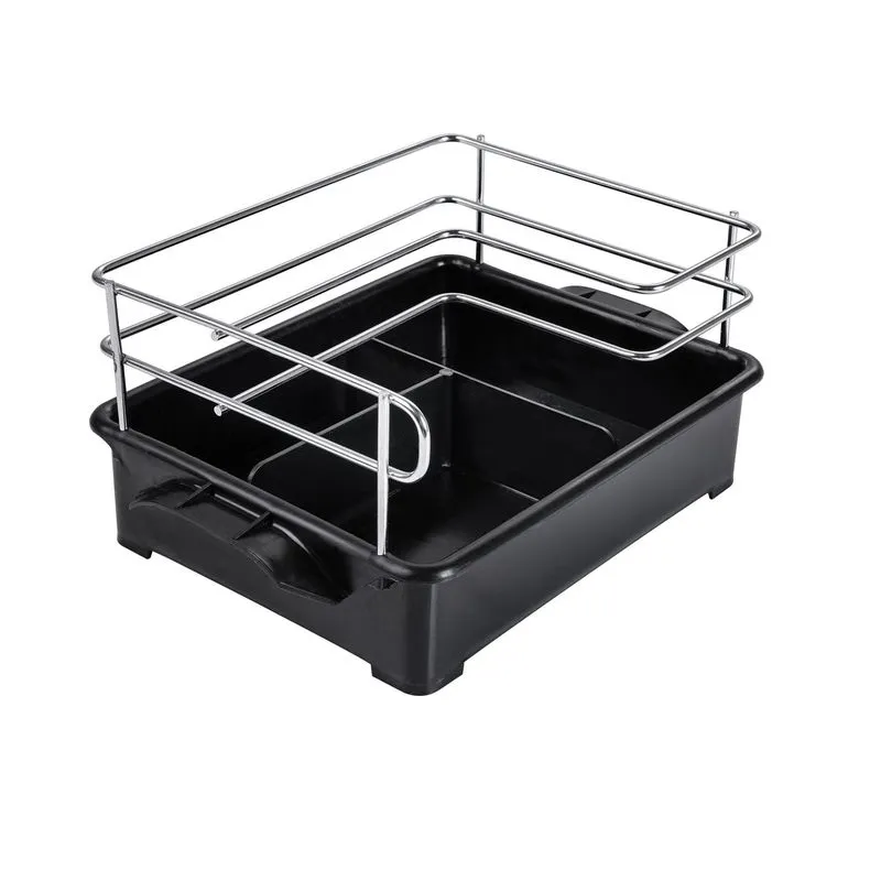 Suporte Para Porta Temperos Em Aço Cromado De Mesa - Preto