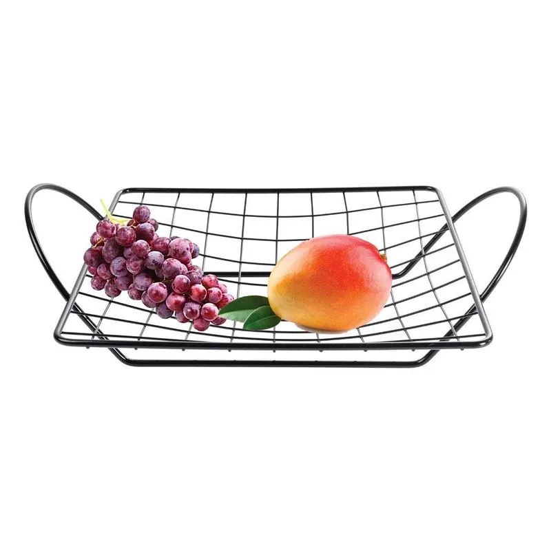 Cesta De Frutas Fruteira Curva Decorativa Aço - Wp - Preto