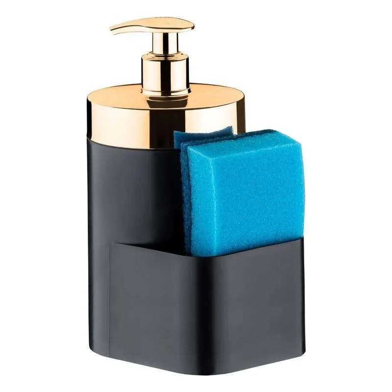 Porta Detergente E Esponja Dourado Pia Cozinha - Wp - Preto