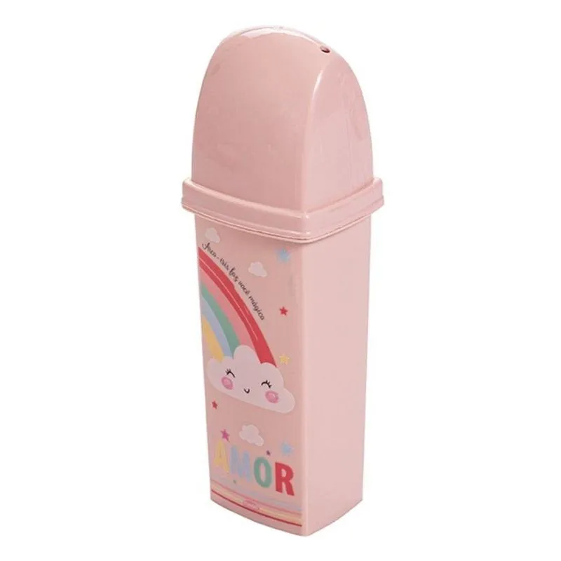 Case Dental Infantil Arco Íris Rosa Para Escova E Pasta - Wp