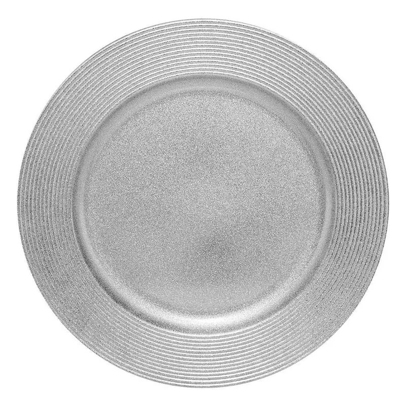 Prato De Apoio Sousplat Grande Decorativo 33cm -wp - Prata