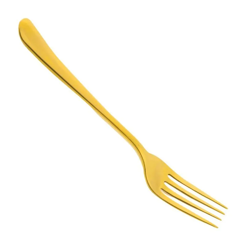 Garfo Em Aço Inox Super Luxo Para Sobremesa 18 Cm - Dourado