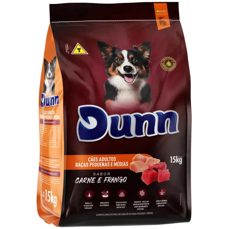 Ração Dunn para Cães Adultos Raças Pequenas e Médias 15 kg