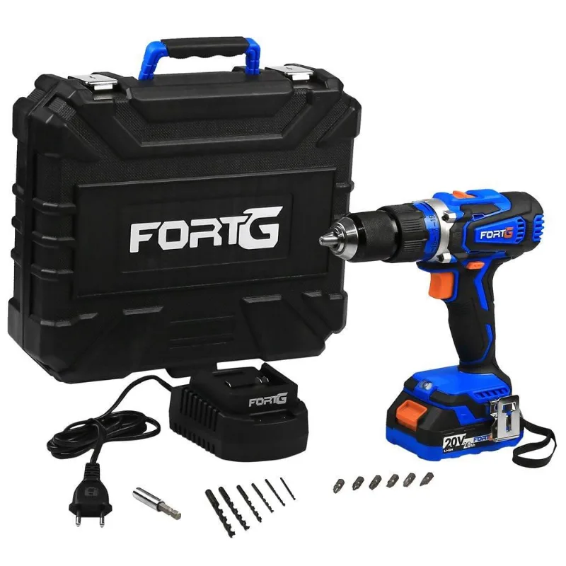 Furadeira Parafusadeira Impacto 1/2 Pol 20V Bateria Carregador Rápido Bivolt Maleta Acessórios