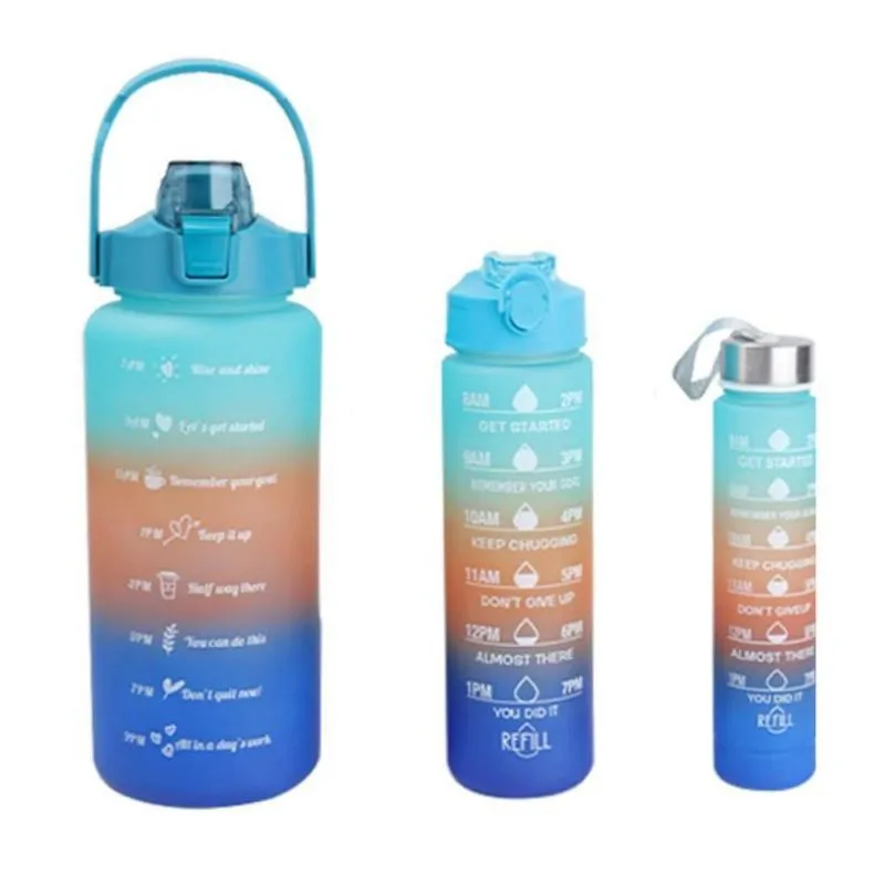 Kit 3 Garrafas Squeeze Motivacionais Sortidas 2l/800ml/300