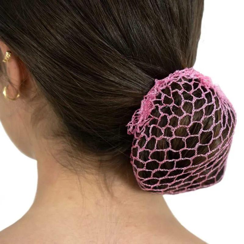 Rede Para Cabelo Tipo Coque Tule Na Cor Pink Ballet Dança