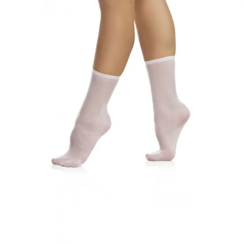 1 Par De Meia Feminina Cano Medio Rosa Tecido Helanca Ballet