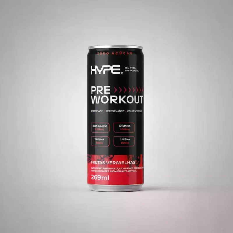 Pré Treino Zero Frutas Vermelhas Hype 269ml 6un
