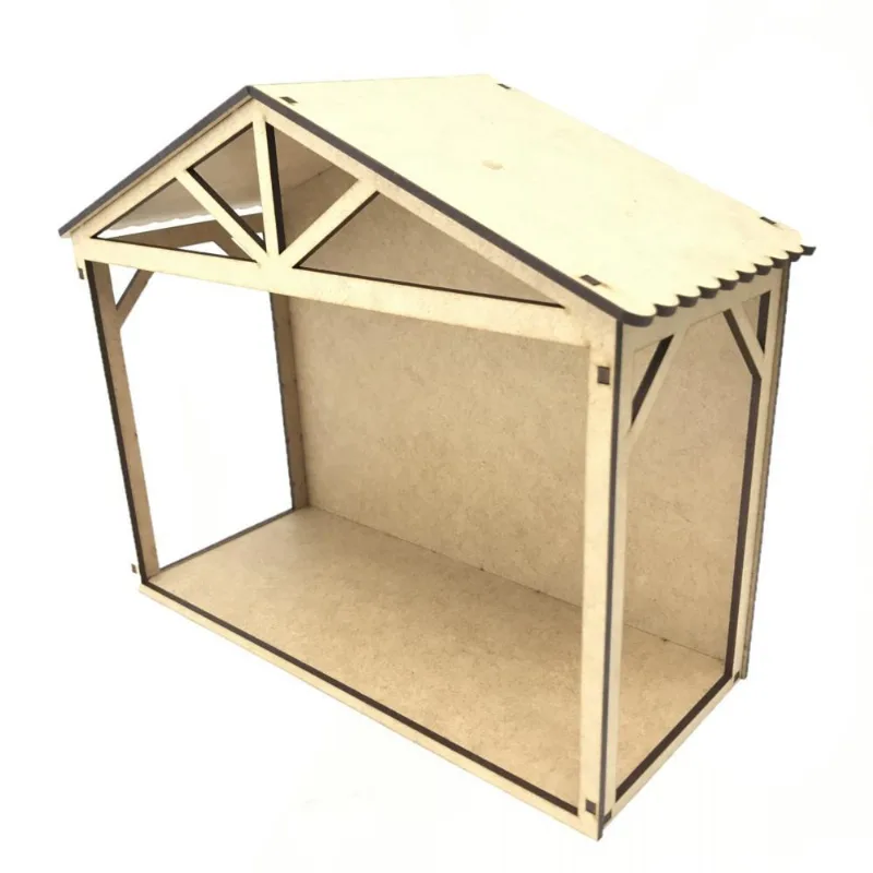 Cenário Rancho/roça Em Mdf Liso 26x21x10,5 Cm