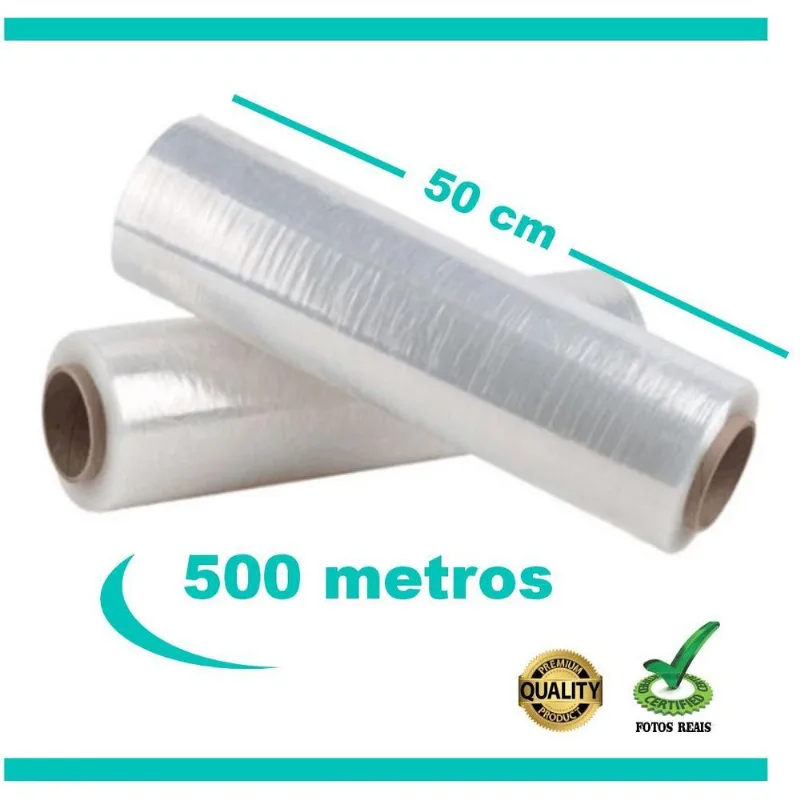 Filme Stretch 50cm - 2 Bobinas Cx Com 8 Kg 500 Metros