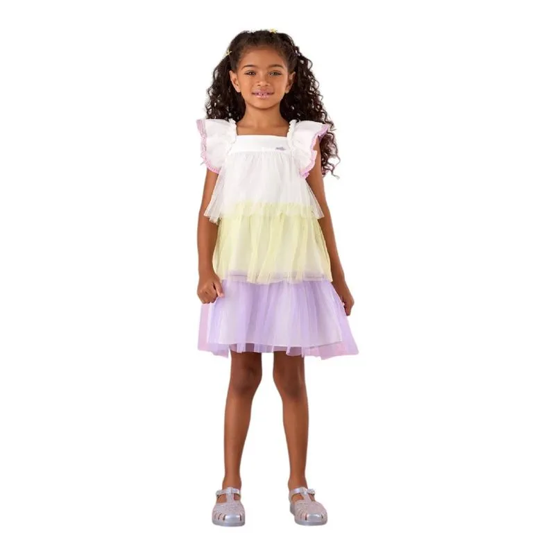 Vestido mon sucre infantil tule três marias bear 3125312