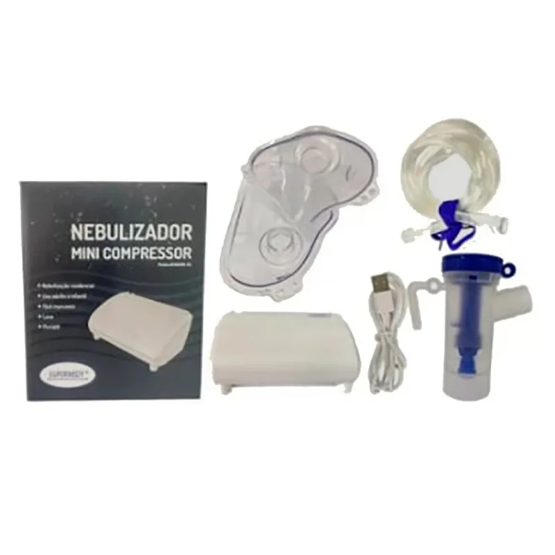 Inalador e Nebulizador Mini Compressor Bivolt Supermedy Branco - Supermedy