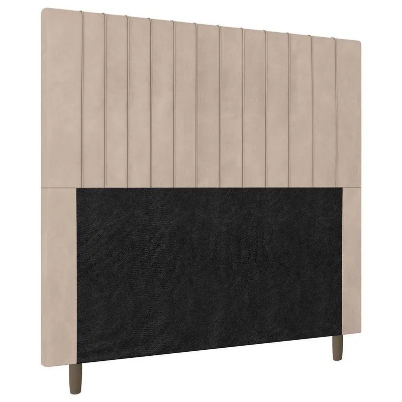 Cabeceira Cama Box Casal Queen Size Nala 160cm Suede Bege