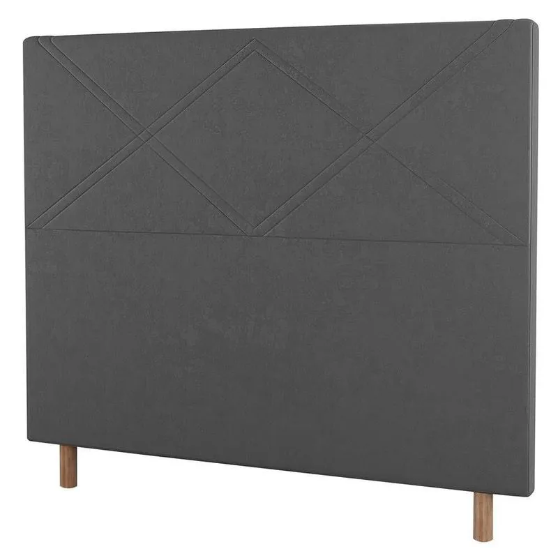 Cabeceira Cama Box Casal Queen Size 160cm Veludo Cinza
