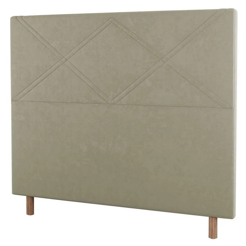 Cabeceira Cama Box Casal Queen Size Cairo 160cm Linho Bege
