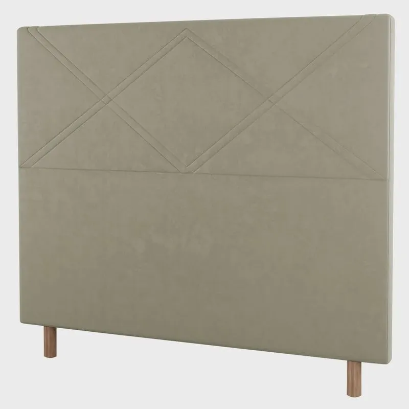 Cabeceira Cama Box Casal King Size Cairo 195cm Linho Bege - Desk Design