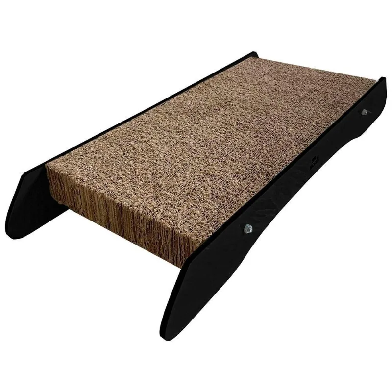 Arranhador De Chão Pet Mdf E Refil De Papelão Preto