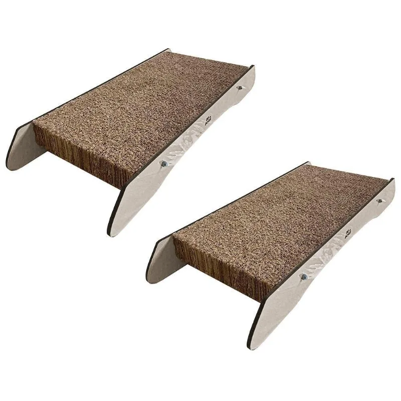 Kit 2 Arranhadores Pet Mdf E Refil De Papelão Champagne