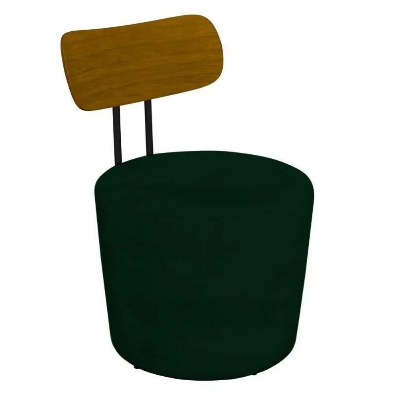 Poltrona Decorativa Para Sala De Estar Redonda 53cm Le Moon M22 Veludo Verde - Mpozenato