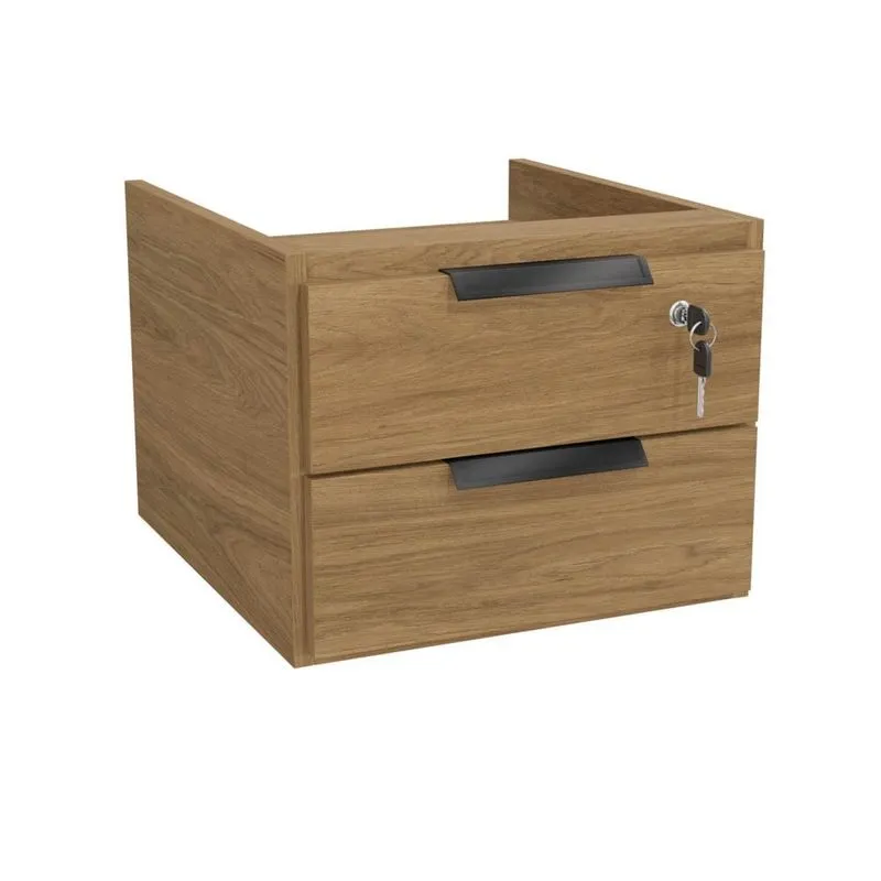 Gaveteiro De Mesa 37cm 2 Gavetas Com Chave Versátil K01 Itapuã - Mpozenato
