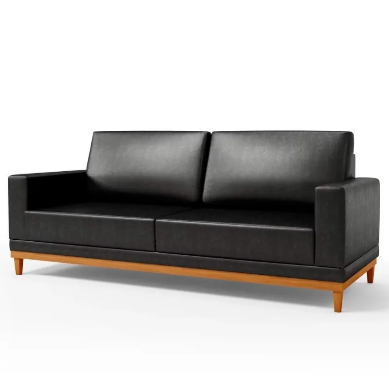 Sofá 2 Lugares 160cm Living Sala De Estar Kayrós D05 Sintético Preto - Mpozenato