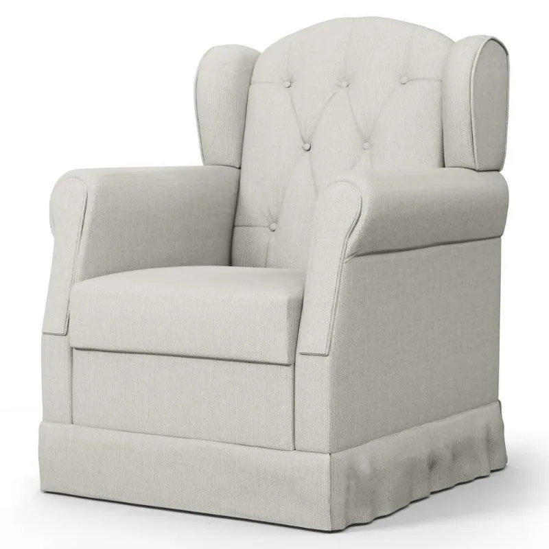 Poltrona De Amamentação Balanço Lucy P04 Linho Off White - Mpozenato