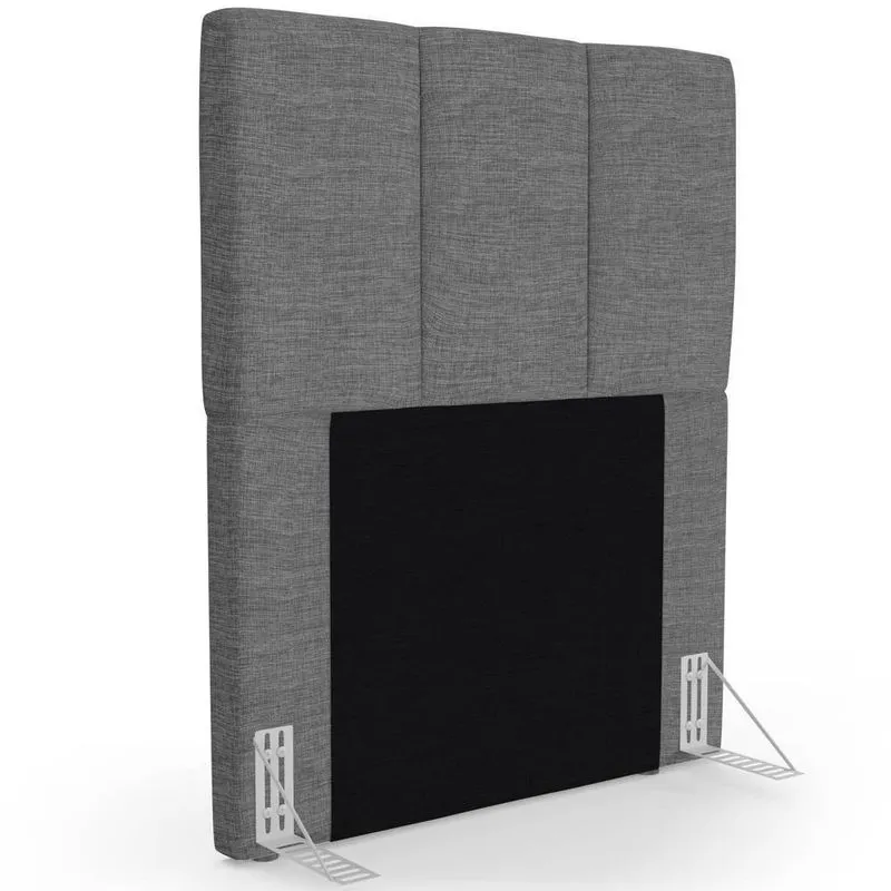 Cabeceira Cama Box Solteiro 90cm Pérola W01 Linho Cinza Escuro - Mpozenato