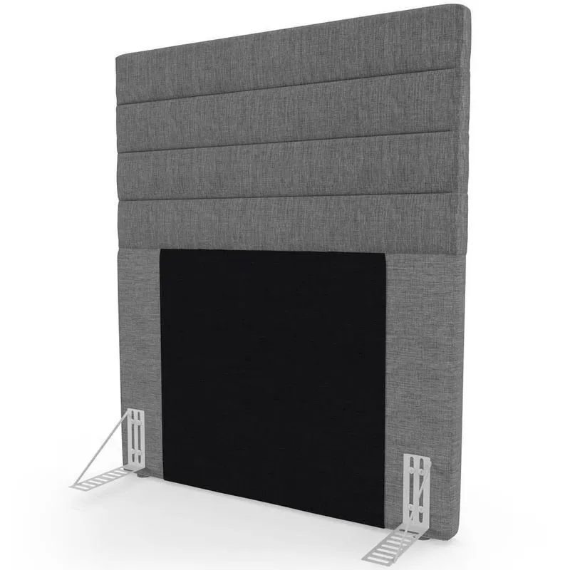 Cabeceira Cama Box Solteiro 90cm Rubi W01 Linho Cinza Escuro - Mpozenato