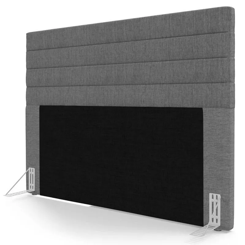 Cabeceira Cama Box Casal Queen 160cm Rubi W01 Linho Cinza Escuro - Mpozenato