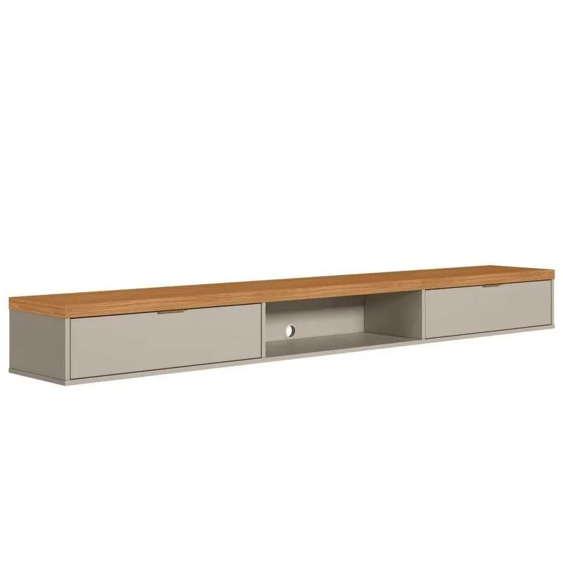 Bancada Suspensa Rack Para Sala 218Cm Prime L06 Nature/Off White - Mpozenato