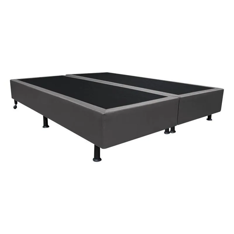 Base Box Para Cama Casal Queen 158x198cm Bipartido Liz S05 Sintético Cinza - Mpozenato