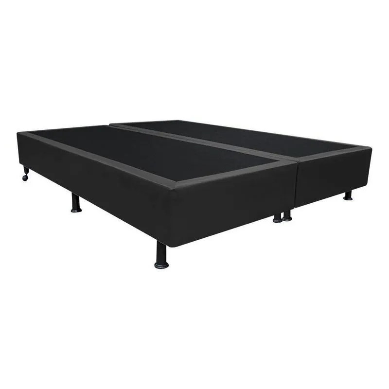 Base Box Para Cama Casal Queen 158x198cm Bipartido Liz S05 Sintético Preto - Mpozenato