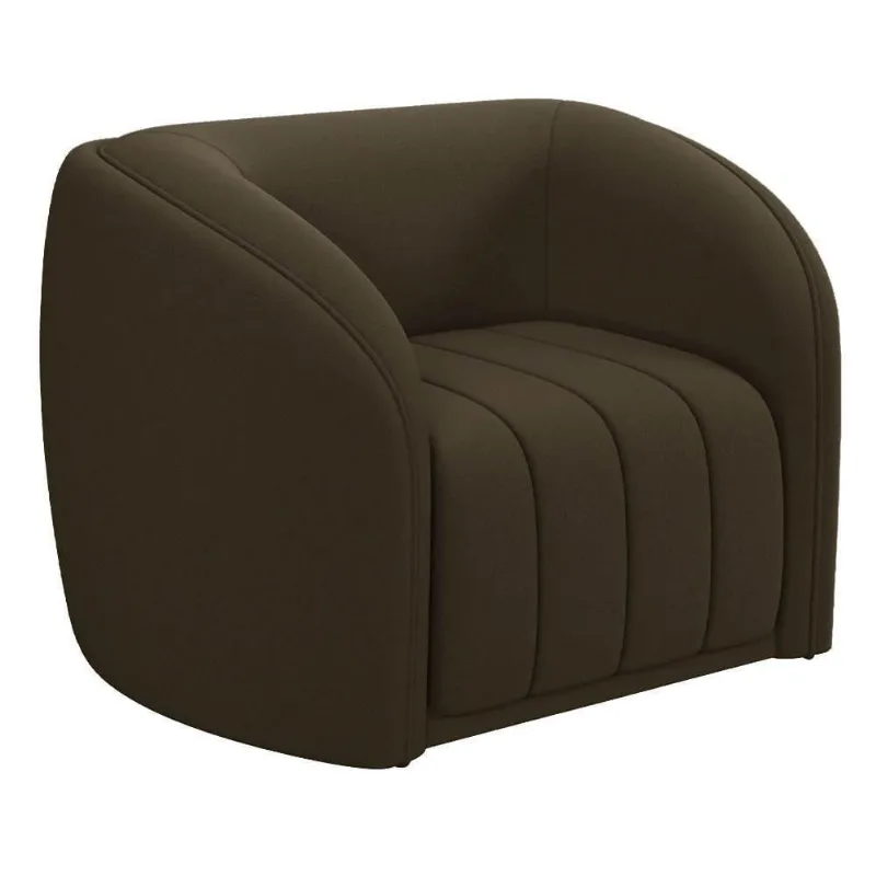 Poltrona Decorativa Para Sala 112cm Meris M22 Veludo Marrom - Mpozenato