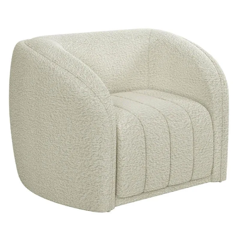 Poltrona Decorativa Para Sala 112cm Meris M22 Boucle Cru - Mpozenato