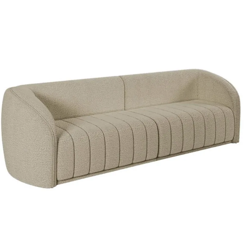 Sofá Living Decorativo 3 Lugares 252cm Meris M22 Boucle Bege - Mpozenato