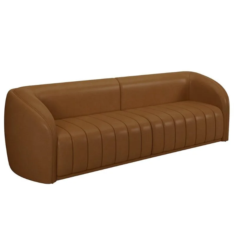 Sofá Living Decorativo 3 Lugares 252cm Meris M22 Sintético Caramelo - Mpozenato