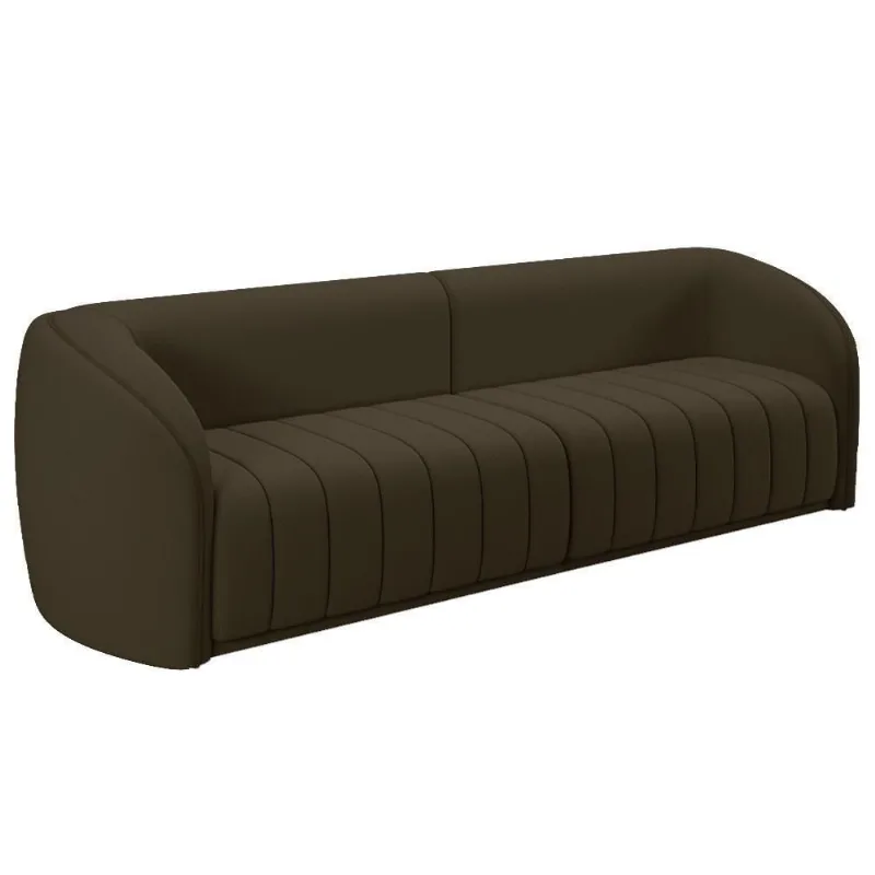 Sofá Living Decorativo 4 Lugares 332cm Meris M22 Veludo Marrom - Mpozenato