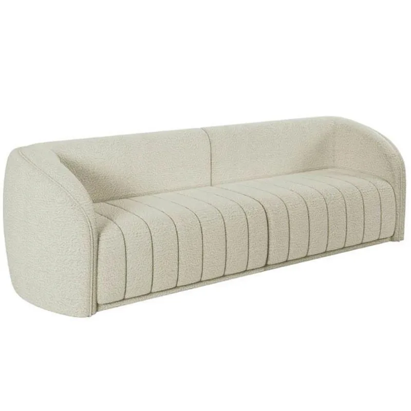 Sofá Living Decorativo 4 Lugares 332cm Meris M22 Boucle Cru - Mpozenato