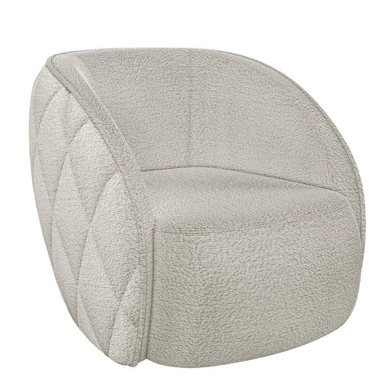 Poltrona Decorativa Para Sala 90cm Tressê Zion M22 Boucle Branco - Mpozenato